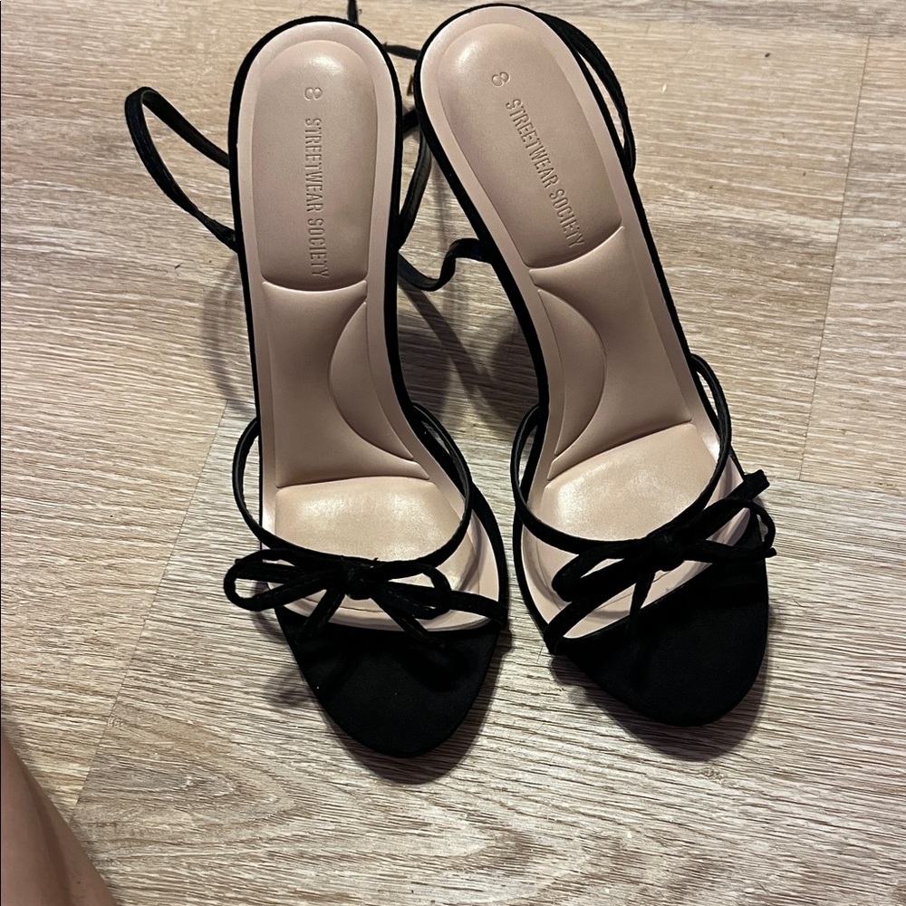 Streetwear Society Black Bow Heels